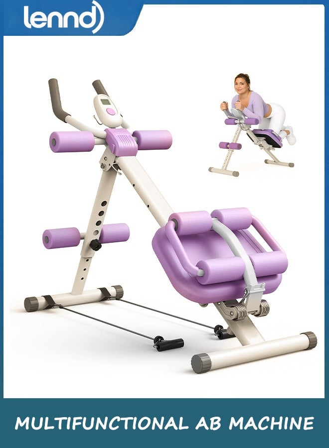 LENND Multifunctional Ab Machine, Adjustable Ab Workout Equipment, Ab ＆ Sit Up Machine for Stomach Workout, Foldable Abdominal Trainer With Knee and Back Protection, Full Body Workout for Home Gym - Image 1